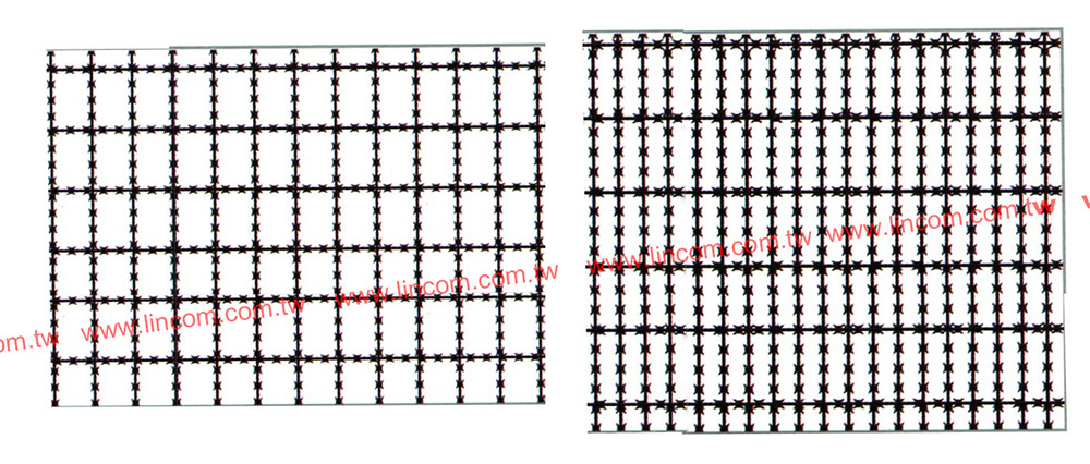 Galvanized razor mesh profile drawing for size 50x150, 75x150, 100x150.