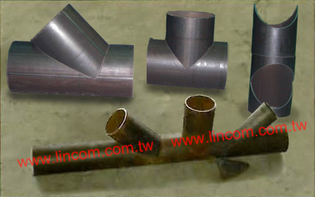 CNC pipe cutting machine, round pipe cutting end product.