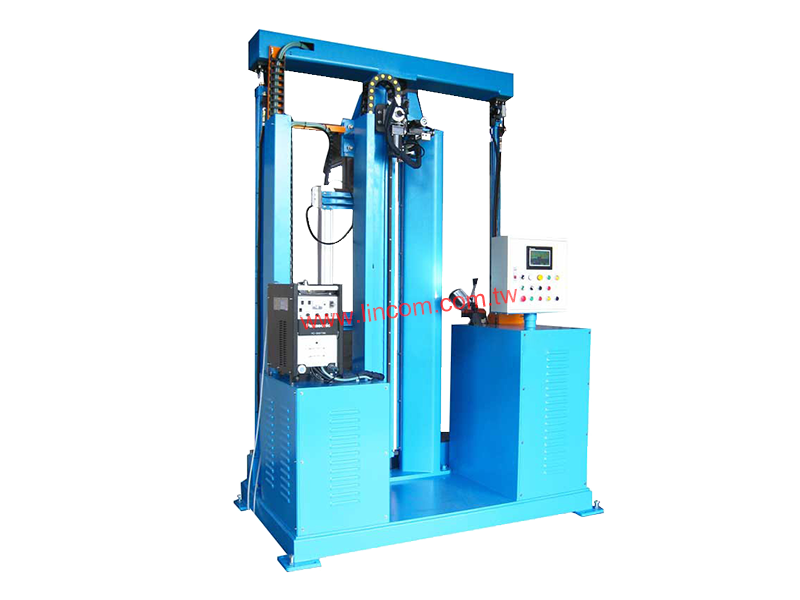 Vertical longituninal welder for big diameter ducting welding. Applicable with tig, co2, saw welding.