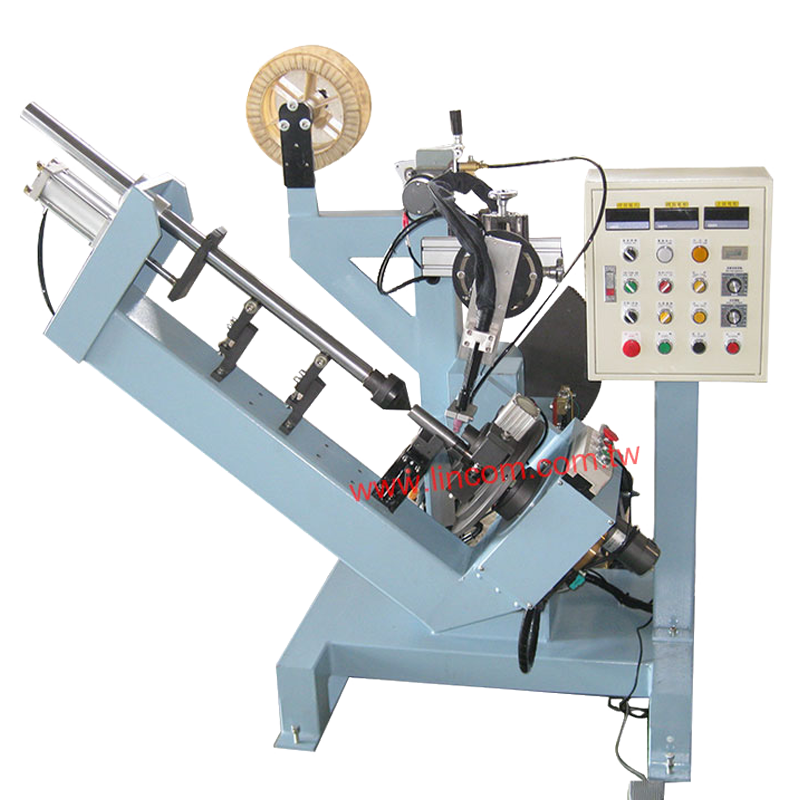 Argon auto welder with material feeder, for hydraulic hose.