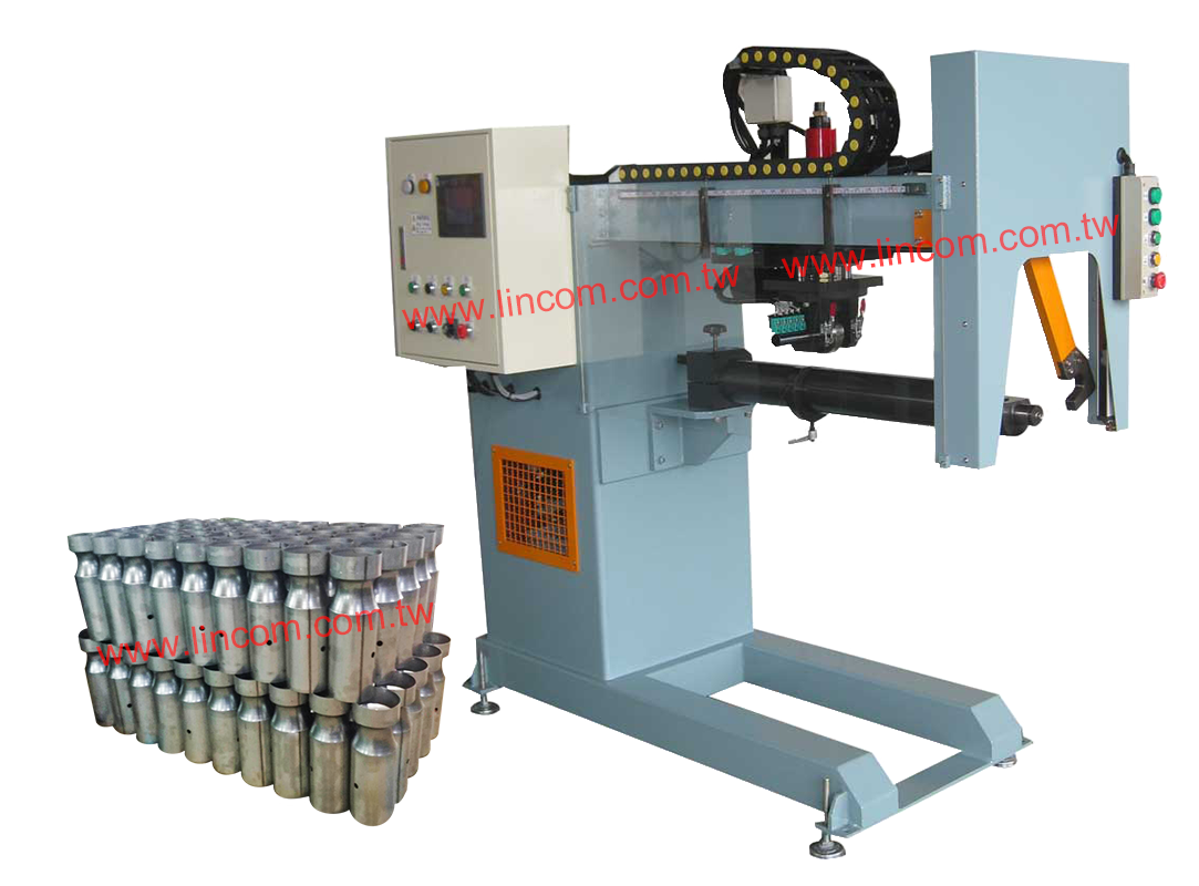 Welding line auto polishing machine. DC inverter for precise welding. Pneumatic/Hydraulic clamp for auto center positioning.