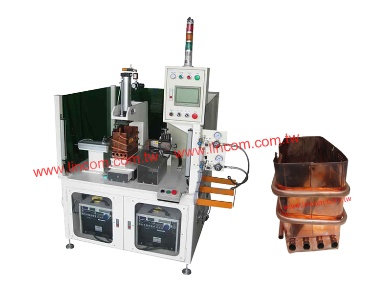 Argon auto welder for heater tank, twin gun by servo moving.