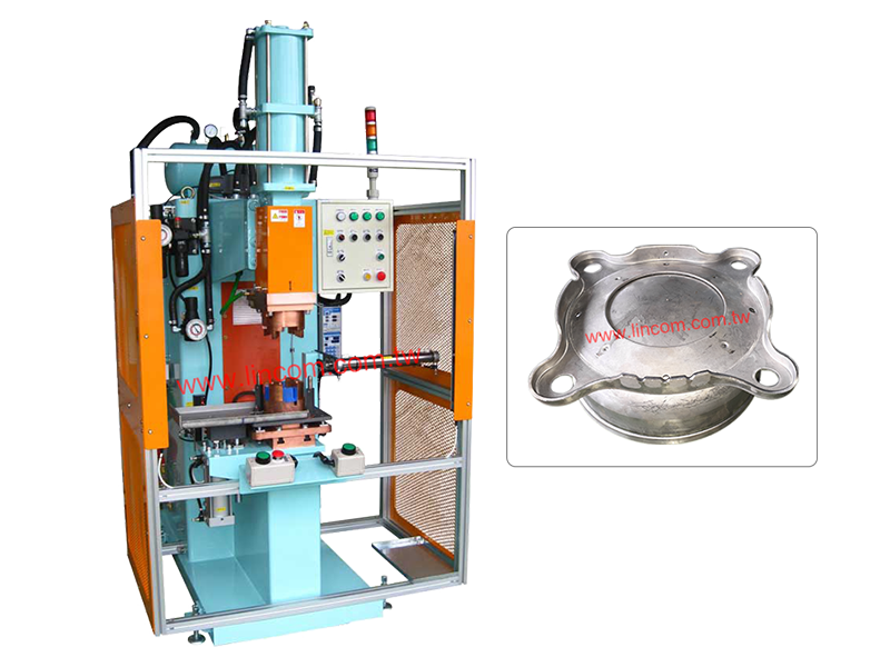 Auto welder for compressor leg.