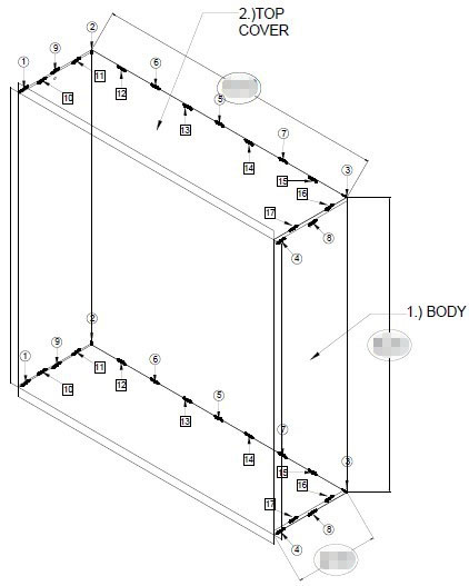 Fire hose cabinet detail drawing.