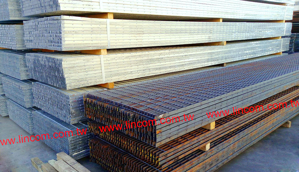 Welded type metal grating.