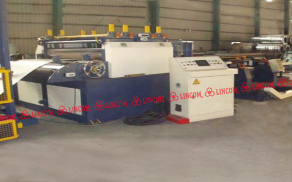 Steel sheet preparing by simple slitter for water heater manufacturing. Plc control and HMI touchscreen. Max. loading: 7 ton.