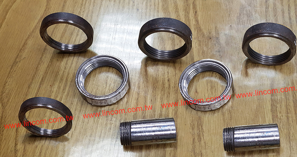 Steel socket making machine (chamfering machine & threading machine). Our standard is for making socket size 1/2”, 1/4”.
