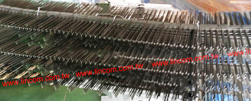 Bird spikes. Line wire is stainless steel 304 2b material, cross wire is stainless steel 304h material. Made in Taiwan.