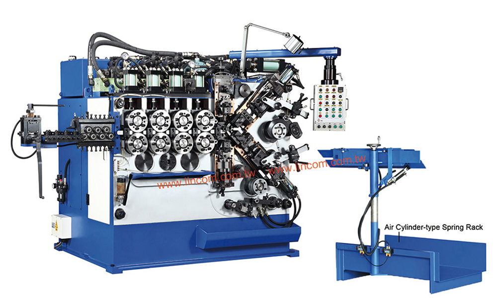 SD-120 roller shutter door spring making machine. Wire feeding by air clutch system. Production capacity wire diameter 5-12.