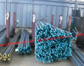 Rebar made in Taiwan. Produced by rebar head forging machine, rebar thread cutting machine, rebar saw blade cutting machine.